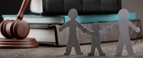 paper family and gavel