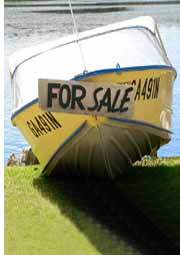 For Sale sign on boat