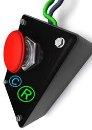 red stop button on control box