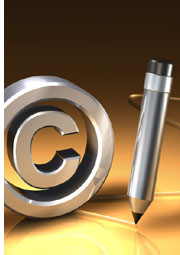 copyright symbol and pen