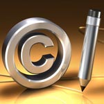 copyright symbol and pen