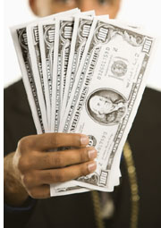 hand holding money