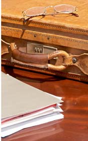 briefcase and documents