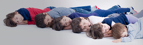 six children sleeping