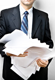 man with document