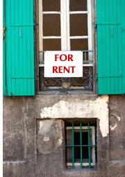 house rental notice on wall