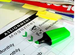 assignment list with marker pen