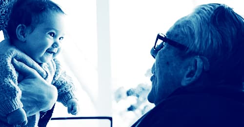 grandfather and baby