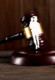 gavel with adult and child