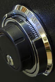 combination lock on safe