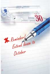 reminder note to extend lease