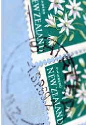 stamps on envelope
