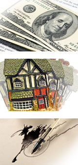 money, house and signature