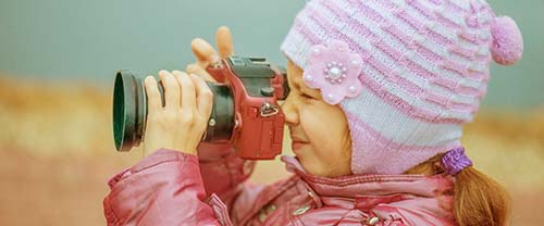 Child Photography toddler with camera