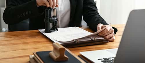 notary public notarizing document