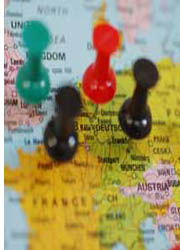 map with pins