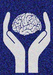 hands holding brain illustration