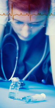 medical personnel and heartbeat