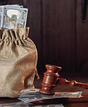 money bag and gavel