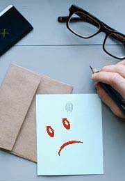 letter with sad face