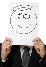 smiley face with halo