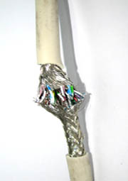 frayed electrical cord