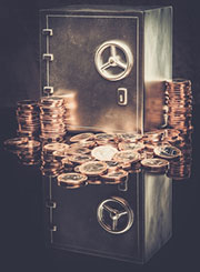 safe with coins