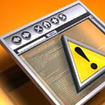 tablet with warning sign