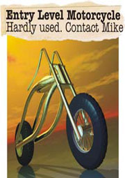 entry level motorcycle advertisement