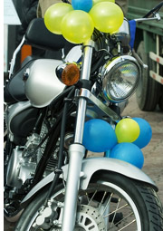 motorcycle with balloons